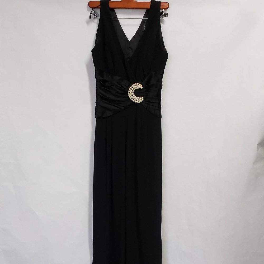 BB Collections cocktail Jumpsuit black pearls
